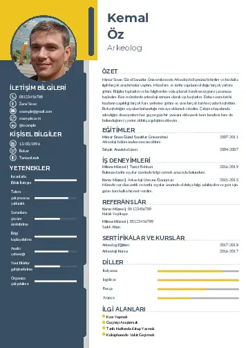 Arkeolog Cv Örnekleri cv indir